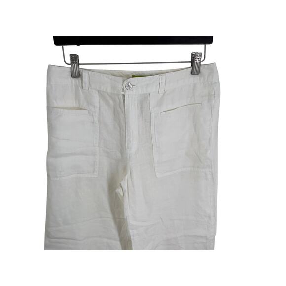 Sigrid Olsen Womens 100% Linen White Capri Pants Lightweight Boho Size 6 - Picture 4 of 10
